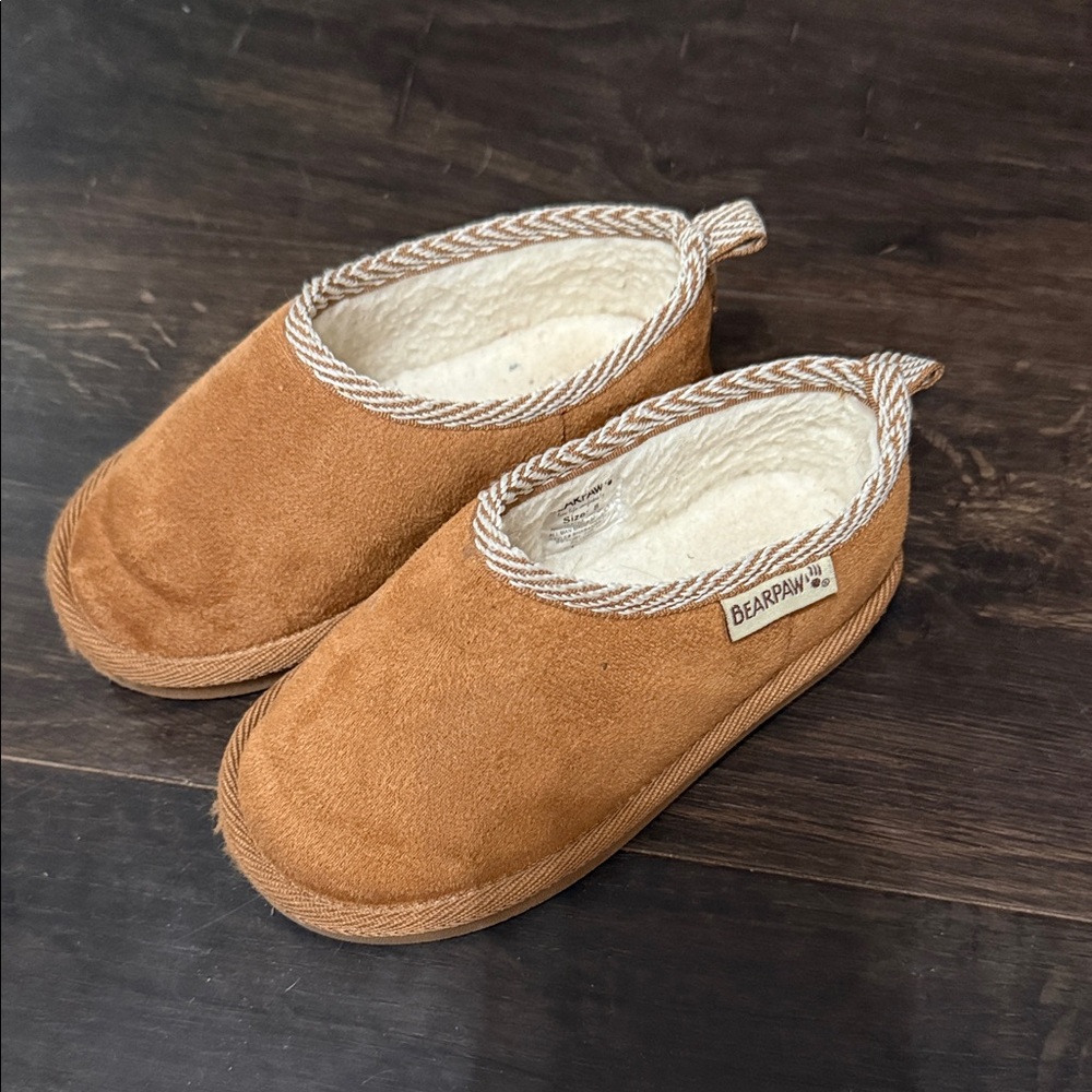 BearPaw Slip-On Suede Slippers in Chestnut